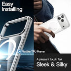 JETech Magnetic Case for iPhone 17 Pro 6.3-Inch Compatible with MagSafe, Shockproof Phone Bumper Cover, Anti-Scratch Clear Back (Clear)