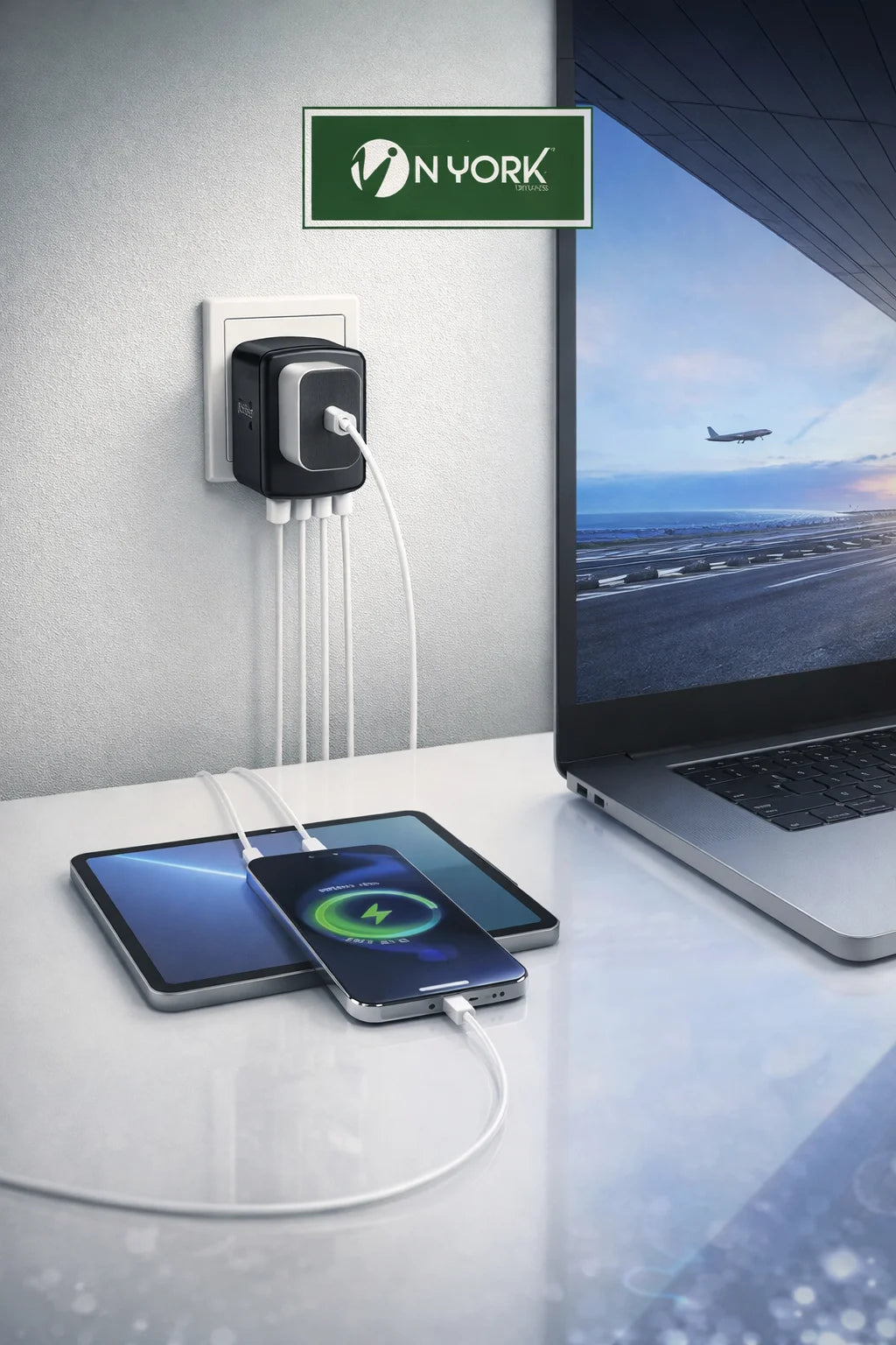 65W Universal Travel Adapter Fast Charger (GaN) – Multi USB Ports
