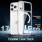 JETech Magnetic Case for iPhone 17 Pro 6.3-Inch Compatible with MagSafe, Shockproof Phone Bumper Cover, Anti-Scratch Clear Back (Clear)