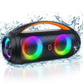 JYX D16 Portable Bluetooth Speakers, 40W Large Bluetooth Boombox Speaker, Loud Speaker with Deep Bass, Outdoor Wireless Speaker with Disco Lights for Party, Bluetooth 5.3, IP65 Waterproof, TWS