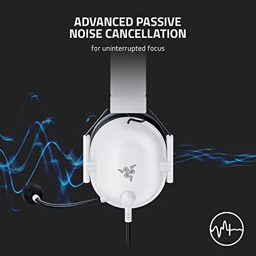 Razer BlackShark V2 X Gaming Headset: 7.1 Surround Sound - 50mm Drivers - Memory Foam Cushion - for PC, Mac, PS4, PS5, Switch, Xbox One, Xbox Series X|S, Mobile - 3.5mm Audio Jack - White