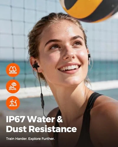 Truefree HD-100 In-Ear Headphones, Bluetooth 6.0 Headphones, Magnetic Neckband Sports Headphones, Spatial Audio, IP67 Waterproof, 20 Hours, Dual Connection, AI Call Noise Reduction, App Control