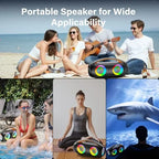 JYX D16 Portable Bluetooth Speakers, 40W Large Bluetooth Boombox Speaker, Loud Speaker with Deep Bass, Outdoor Wireless Speaker with Disco Lights for Party, Bluetooth 5.3, IP65 Waterproof, TWS