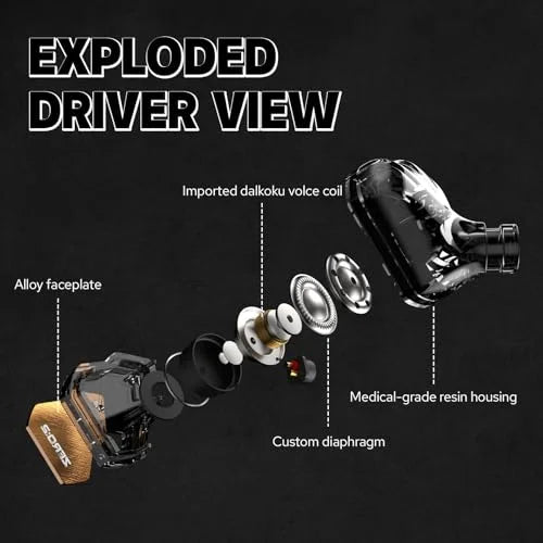Linsoul 7Hz x Crinacle Zero:2 in Ear Monitor, Updated 10mm Dynamic Driver IEM, Wired Earbuds Earphones, Gaming Earbuds, with OFC IEM Cable for Musician (With MIC, Blue)