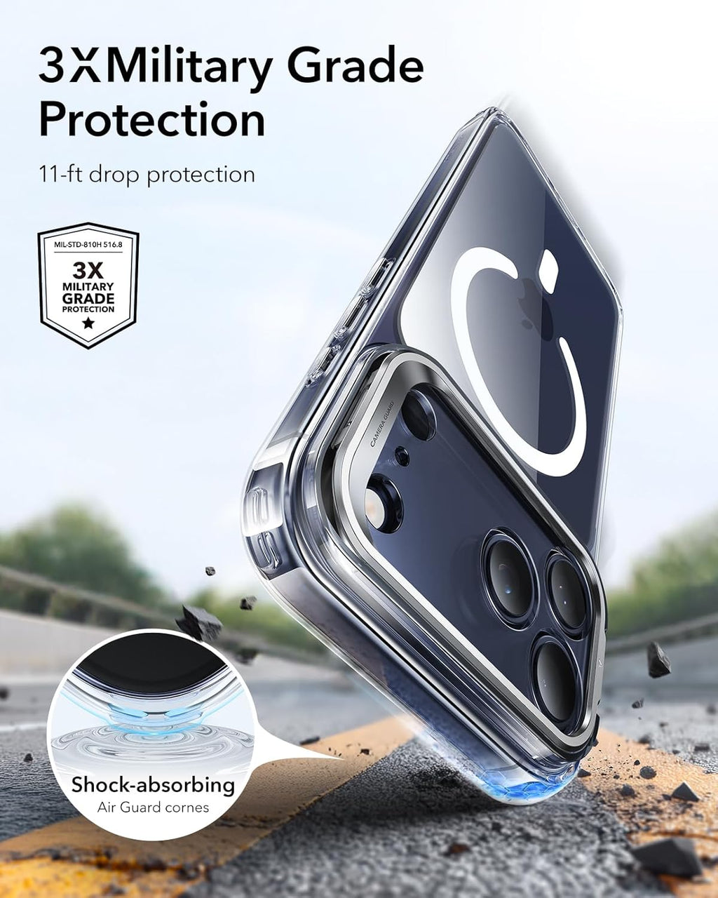 Crystal Clear MagSafe Stand Case