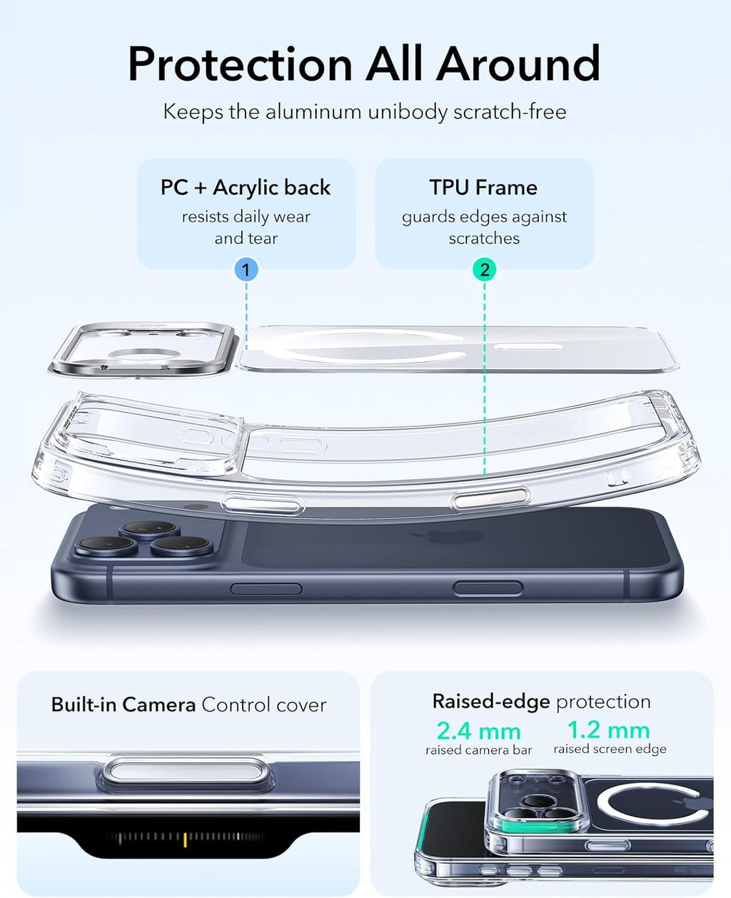 Crystal Clear MagSafe Stand Case