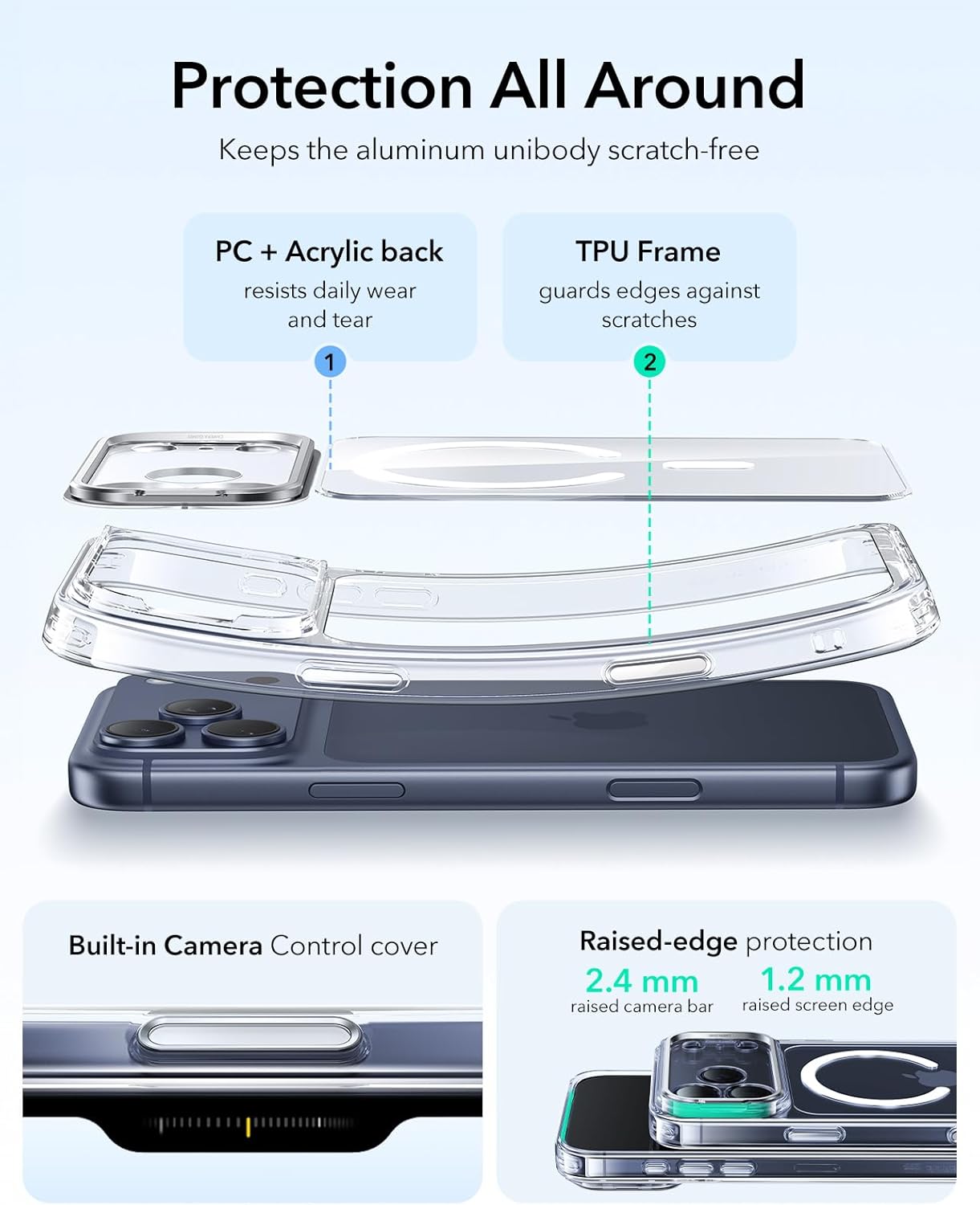 Crystal Clear MagSafe Stand Case
