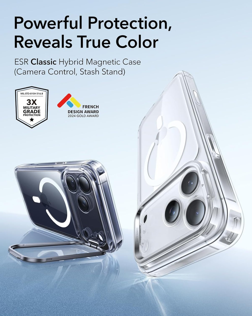 Crystal Clear MagSafe Stand Case