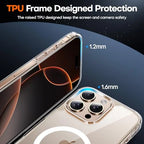 TAURI for iPhone 16 Pro Max Case, Compatible with MagSafe, Military-Grade Protection, [Anti-Yellowing] Shockproof Transparent Back Magnetic Phone Cover - Clear