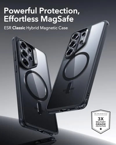 ESR for Samsung Galaxy S26 Ultra Case, Compatible with MagSafe, Magnetic Case for Samsung Galaxy S26 Ultra, Military-Grade Protection, Classic Hybrid Cover (HaloLock), Clear Black
