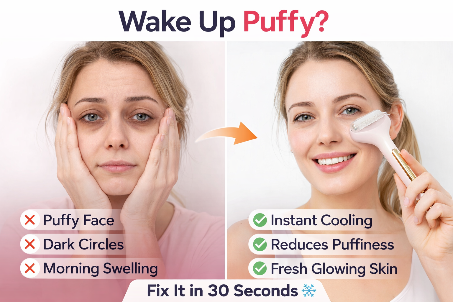 Ice Roller for Face – De-Puff, Tighten & Glow in 60 Seconds ❄️