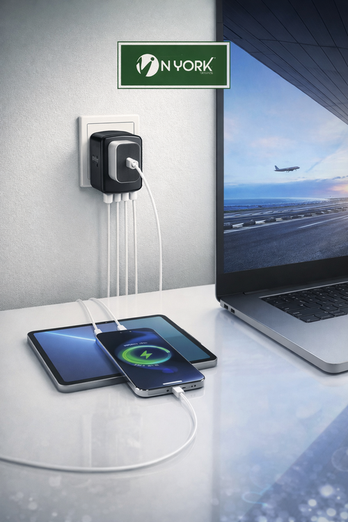 65W Universal Travel Adapter Fast Charger (GaN) – Multi USB Ports