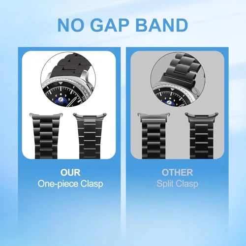 T Tersely No Gap Solid Metal Business Wristband Replacement Strap for Samsung Galaxy Watch 8 (40/44mm), 8 Classic, Ultra2(2025), for Men Women