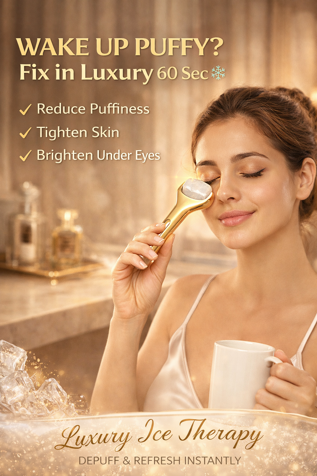 Ice Roller for Face – De-Puff, Tighten & Glow in 60 Seconds ❄️