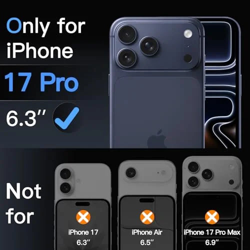 JETech Matte Screen Protector for iPhone 17 Pro 6.3-Inch, Anti-Glare 9H Tempered Glass Film, Anti-Fingerprint, Smooth Touch, Easy Installation, Case-Friendly, 2-Pack