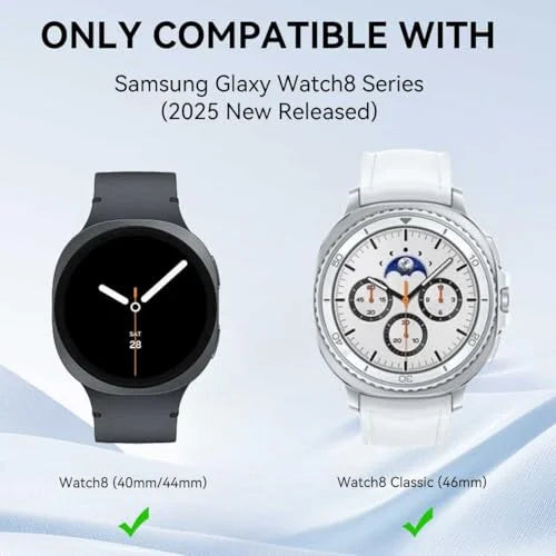 T Tersely No Gap Solid Metal Business Wristband Replacement Strap for Samsung Galaxy Watch 8 (40/44mm), 8 Classic, Ultra2(2025), for Men Women