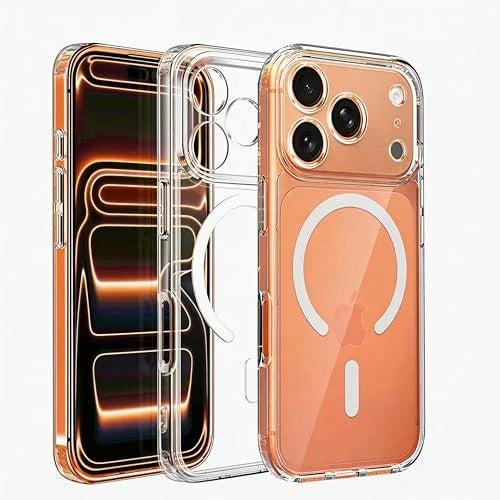 CROWNYX Hybrid PureClear cover for iPhone 17 Pro Max Compatible with Magsafe-Magnetic Charger Case Bumper,Military-Grad Drop Protuction Wear Resistant Anti Scratch Fingerprint Clear Case