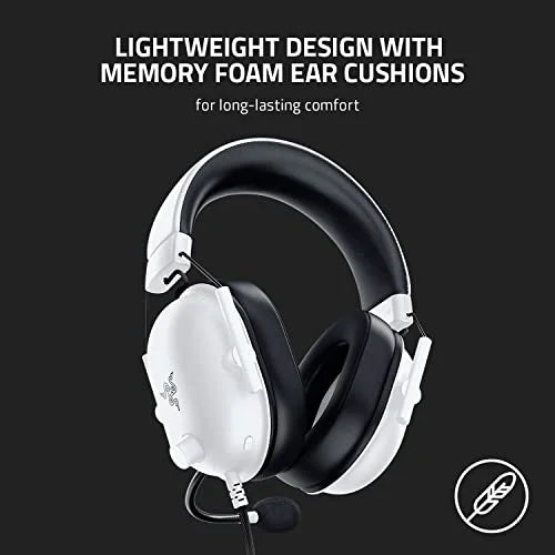 Razer BlackShark V2 X Gaming Headset: 7.1 Surround Sound - 50mm Drivers - Memory Foam Cushion - for PC, Mac, PS4, PS5, Switch, Xbox One, Xbox Series X|S, Mobile - 3.5mm Audio Jack - White