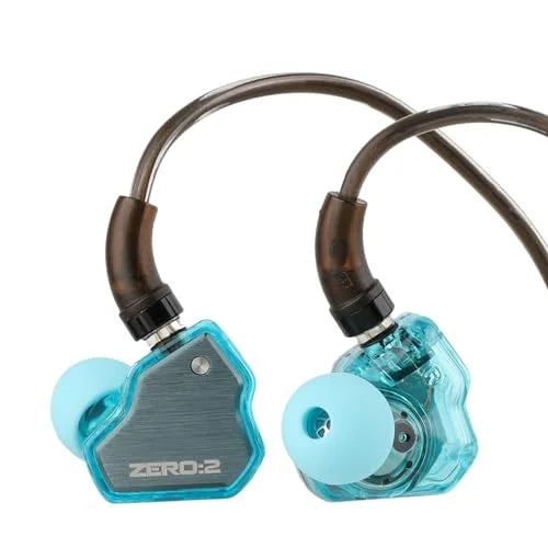 Linsoul 7Hz x Crinacle Zero:2 in Ear Monitor, Updated 10mm Dynamic Driver IEM, Wired Earbuds Earphones, Gaming Earbuds, with OFC IEM Cable for Musician (With MIC, Blue)