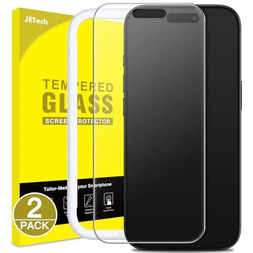 JETech Matte Screen Protector for iPhone 16 Pro 6.3-Inch, Anti-Glare 9H Tempered Glass Film, Anti-Fingerprint, Smooth Touch, Easy Installation, Case-Friendly, 2-Pack