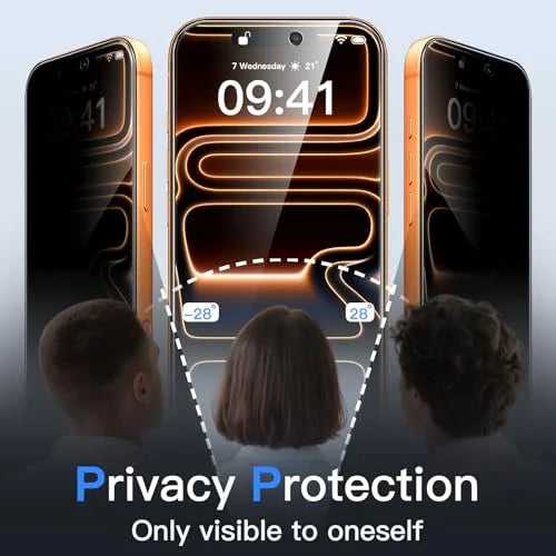 JETech Privacy Screen Protector for iPhone 17 Pro Max 6.9-Inch with Camera Lens Protector, Anti-Spy Tempered Glass Film, Easy Installation Tool, 2-Pack Each