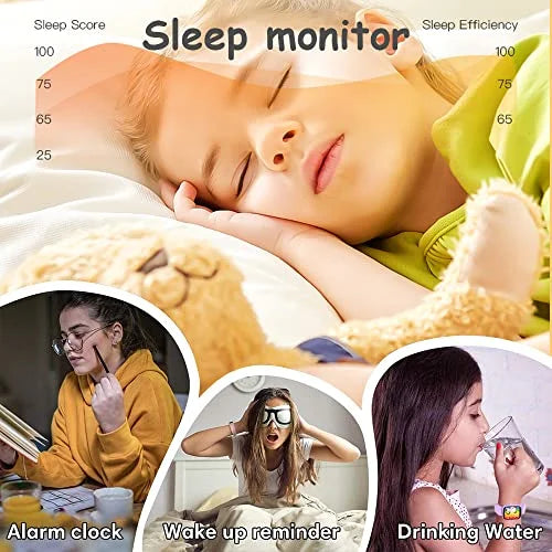 Exrp Kids Smart Watch for Girls Boys,Fitness Tracker with Heart Rate Sleep Monitor,19 Sport Modes Activity Tracker with Pedometer Steps Calories Counter,Waterproof Alarm Clock Kids Gift (Blue), USB