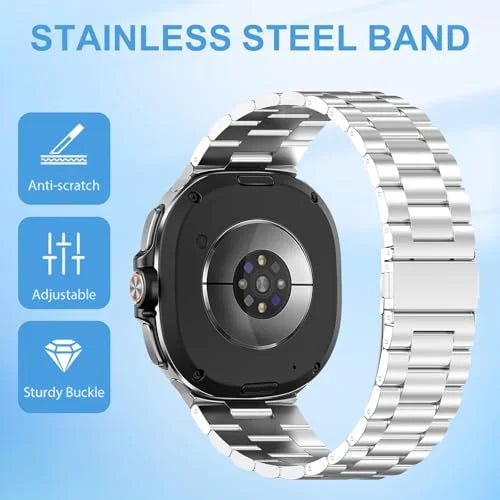 T Tersely No Gap Solid Metal Business Wristband Replacement Strap for Samsung Galaxy Watch 8 (40/44mm), 8 Classic, Ultra2(2025), for Men Women