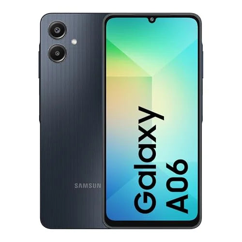 Samsung Galaxy A06 LTE (Black, 4GB RAM, 64GB Storage) | 50MP Dual Camera | 4 Gen OS Upgrades | IP54 Rating | Voice Focus | International Version