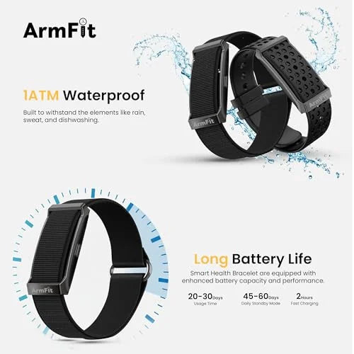 ArmFit Deep Zeero Membership fee fitness tracker band Health and Fitness Wearable – 24/7 Activity Tracker Sleep Tracking, with app support – 15+ Days Battery Life