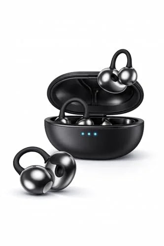 Wireless Bluetooth Earbuds with Ear Hooks, Sports Headphones, Waterproof Earphones with Charging Case, Deep Bass, Noise Reduction