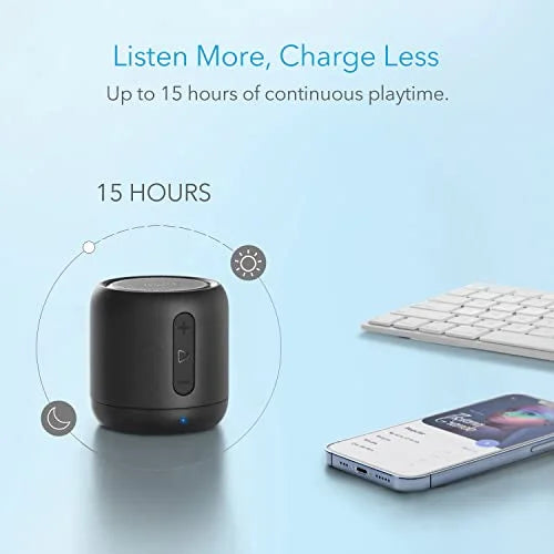 Anker Soundcore mini, Super-Portable Bluetooth Speaker with 15-Hour Playtime, 66-Foot Bluetooth Range, Wireless Speaker with Enhanced Bass, Noise-Cancelling Microphone, for Outdoor, Travel, Home